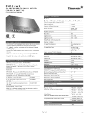 Thermador PH36HWS Product Spec Sheet