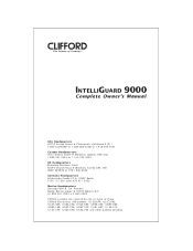 Clifford IntelliGuard 9000 Owners Guide