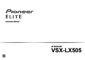 Pioneer VSX-LX505 ELITE 9.2 Channel AV Receiver Instruction Manual English