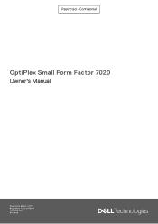 Dell OptiPlex Small Form Factor 7020 Owners Manual
