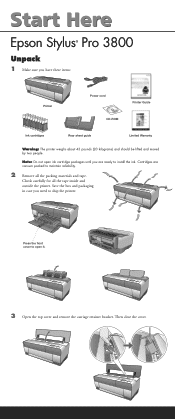 Epson 3800 - Stylus Pro Color Inkjet Printer Manual