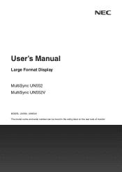 NEC UN552V-TMX9P User Manual English