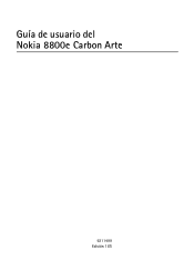 Nokia 8800 Gold Arte Nokia 8800 Carbon Arte User Guide in Spanish