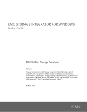 Dell VNXe1 EMC Storage Integrator for Windows 1.2 Product Guide