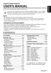 Hitachi CPS310W User Manual