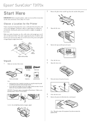 Epson SureColor T3170x Start Here - Installation Guide