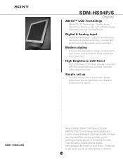 Sony SDM-HS94P/S Marketing Specifications