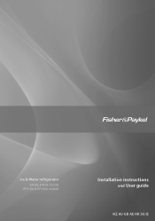 Fisher and Paykel RF170ADUX1 ActiveSmart™ Ice & Water User Guide & Installation Instructions (English)