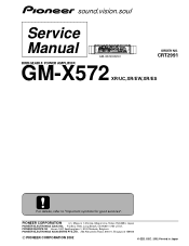 Pioneer GM-X572 Service Manual