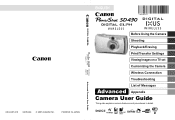 Canon SD430 PowerShot SD430 DIGITAL ELPH WIRELESS/DIGITAL IXUS WIRELESS Camera User Guide Advanced