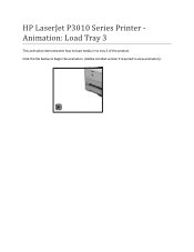 HP P3015d HP LaserJet P3015 Series Printer - Animation: Load Media in Tray 3
