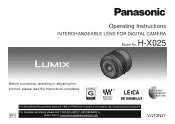 Panasonic HX025 HX025 User Guide