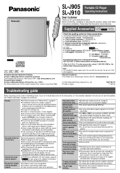 Panasonic SLJ910 SLJ905 User Guide