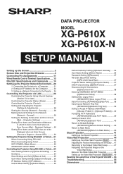 Sharp XG-P610X XG-P610X Setup Manual