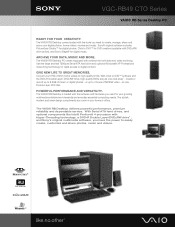 Sony VGC-RB49 Marketing Specifications (VGC-RB49 CTO series)