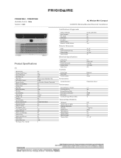 Frigidaire FFRE083WAE Product Specifications Sheet
