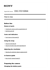 Sony DSC-RX100M4 Help Guide (Printable PDF)