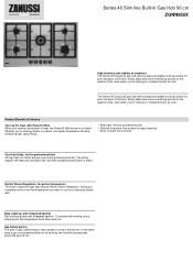 Zanussi ZGNN955X Specification Sheet
