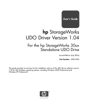 HP StorageWorks 1000ux HP StorageWorks UDO Driver V1.04 for the HP StorageWorks 30ux Standalone UDO Drive User's Guide (5969-5769, July 2004)