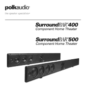 Polk Audio SurroundBar 500 CHT SurroundBar400 500 CHT Manual - English, French, Spanish