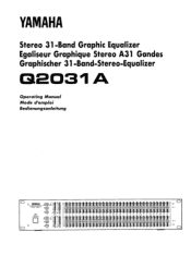 Yamaha Q2031A Q2031A Owners Manual Image
