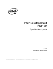 Intel DG41KR DG41KR Specification Update