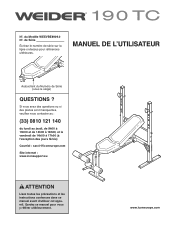 Weider 190 Tc Bench French Manual