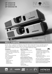 Hitachi CP-WX4021N Brochure