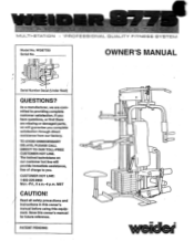 Weider 8775hard Drive Sys English Manual