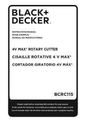 Black & Decker BCRC115FF Instruction Manual