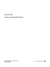 Dell Alienware Aurora R5 Aurora R5 Setup and Specifications