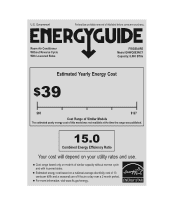 Frigidaire GHWQ083WC1 Energy Guide