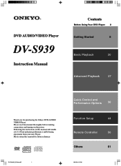Onkyo DV-S939 Owner Manual