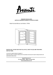 Avanti VF306 Instruction Manual