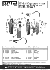Sealey RS1322HV Parts Diagram