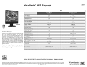 ViewSonic VA1931wm LCD Product Comparison Guide (English, US)