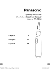 Panasonic ER-GM40 Operating Instructions Multi-lingual