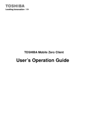 Toshiba Portege Z30-BMZC002 Mobile Zero Client User Operation Guide