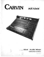 Carvin MX1644 Instruction Manual