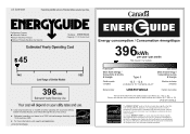 Maytag URB551WNGZ Energy Guide