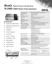 BenQ W1000 Brochure