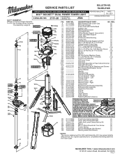 Milwaukee Tool M18 ROCKET Dual Power Tower Light Service Parts List