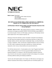 NEC V463-AVT Launch Press Release