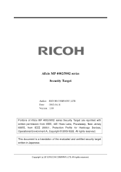 Ricoh Aficio MP 4002SP Security Target