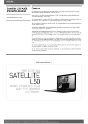 Toshiba Satellite L50 PSKLWA-006002 Detailed Specs for Satellite L50 PSKLWA-006002 AU/NZ; English