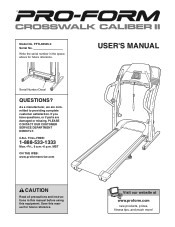 ProForm Crosswalk Caliber11 Treadmill English Manual