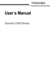 Toshiba Qosmio X300 PQX31C Users Manual Canada; English
