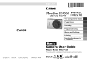 Canon PowerShot SD1000 PowerShot SD1000 / DIGITAL IXUS 70 Camera User Guide Basic