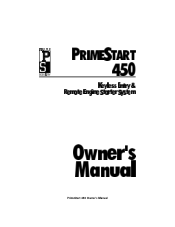 Clifford PrimeStart 450 Owners Guide
