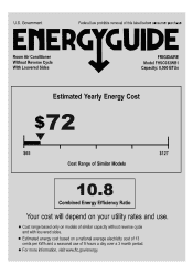 Frigidaire FHSC082WB1 Energy Guide